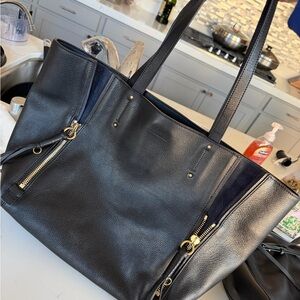 Chloe Black and Navy Leather Hobo Bag